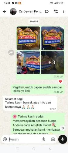 Testimonial Papan Bunga Pernikahan salatiga